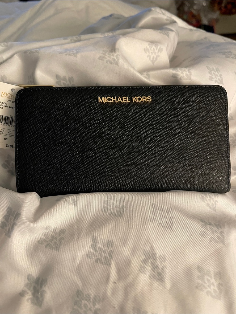 Michael Kors Jet Set Large Continental Black Leather Wallet